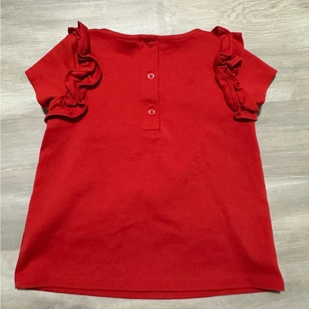 Janie & Jack Girl's Red Ruffle Short-Sleeve Blouse Size 5T